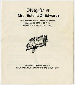 Funeral Program for Estella D. Edwards