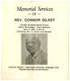 Pamphlet: Funeral Program Reverend Connor Gilkey