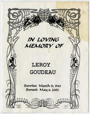 Funeral Program for Leroy Goudeau