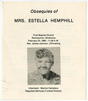 Funeral Program Estella Hemphill