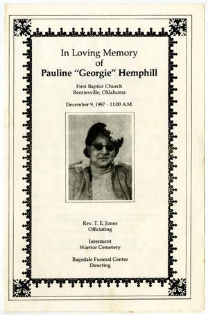 Funeral Program Pauline Georgie Hemphill