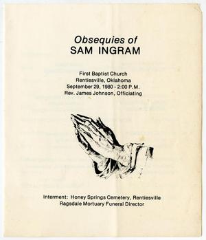 Funeral Program Sam Ingram