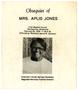 Pamphlet: Funeral Program Aplis Hill Jones