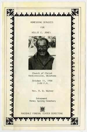 Funeral Program Willie Jones