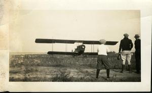 Biplane with Unknown Men and Boy