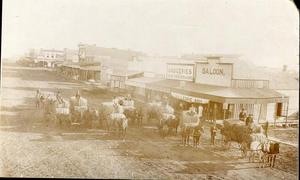 Street Scene with Hay Wagons