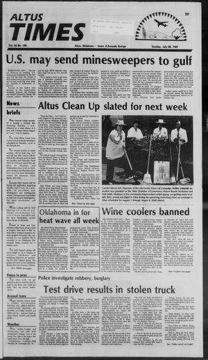 Primary view of object titled 'Altus Times (Altus, Okla.), Vol. 65, No. 180, Ed. 1 Tuesday, July 28, 1987'.