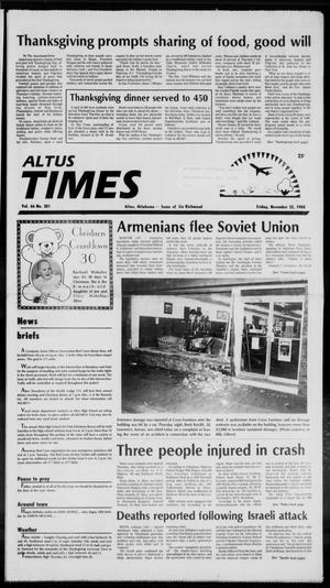 Altus Times (Altus, Okla.), Vol. 66, No. 281, Ed. 1 Friday, November 25, 1988