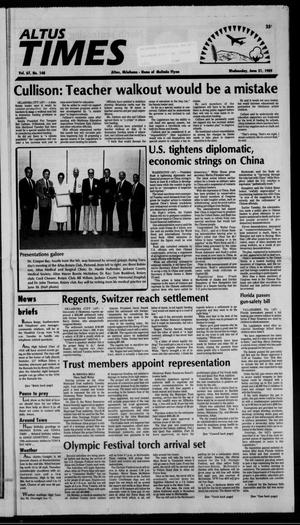 Altus Times (Altus, Okla.), Vol. 67, No. 148, Ed. 1 Wednesday, June 21, 1989