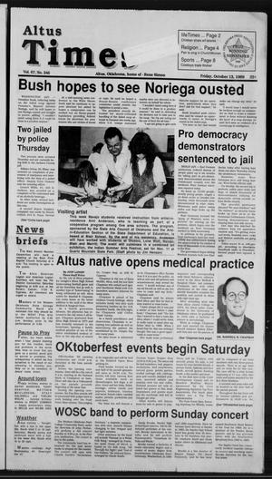 Altus Times (Altus, Okla.), Vol. 67, No. 246, Ed. 1 Friday, October 13, 1989