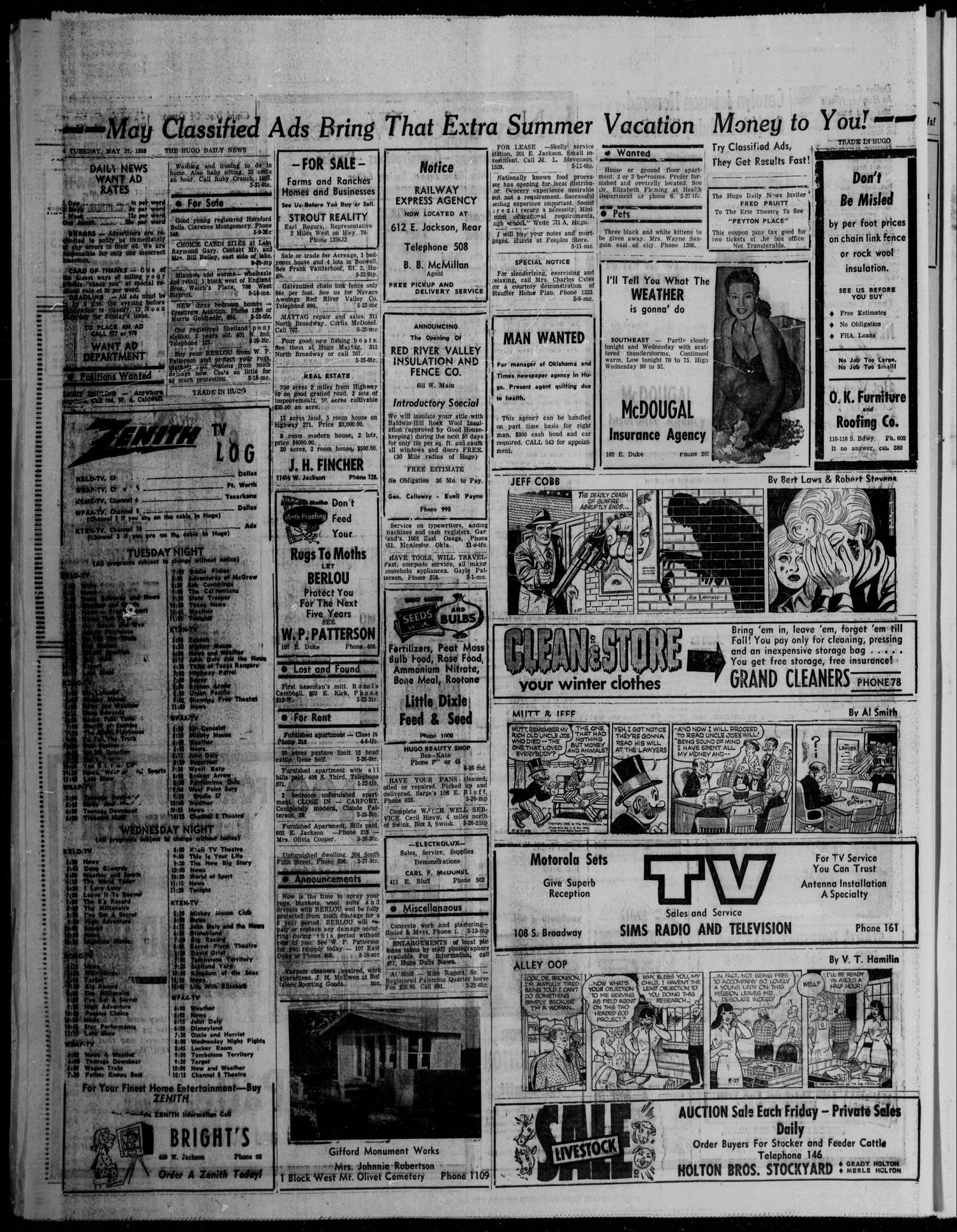 The Hugo Daily News (Hugo, Okla.), Vol. 42, No. 312, Ed. 1 Tuesday, May 27, 1958
                                                
                                                    [Sequence #]: 4 of 6
                                                