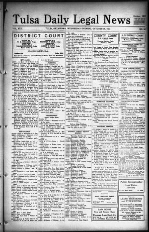 Tulsa Daily Legal News (Tulsa, Okla.), Vol. 22, No. 90, Ed. 1 Wednesday, October 18, 1922