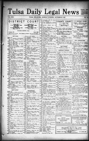 Tulsa Daily Legal News (Tulsa, Okla.), Vol. 22, No. 94, Ed. 1 Monday, October 23, 1922