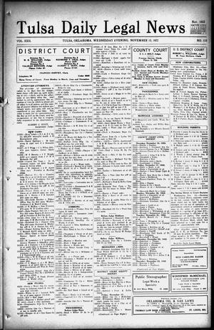 Tulsa Daily Legal News (Tulsa, Okla.), Vol. 22, No. 113, Ed. 1 Wednesday, November 15, 1922
