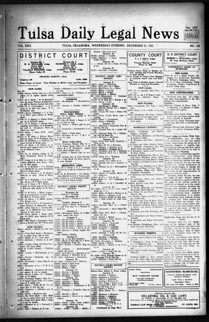 Tulsa Daily Legal News (Tulsa, Okla.), Vol. 22, No. 148, Ed. 1 Wednesday, December 27, 1922