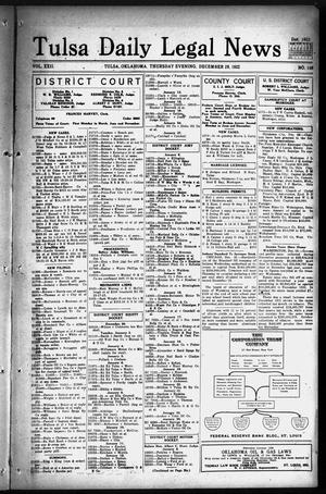 Tulsa Daily Legal News (Tulsa, Okla.), Vol. 22, No. 149, Ed. 1 Thursday, December 28, 1922