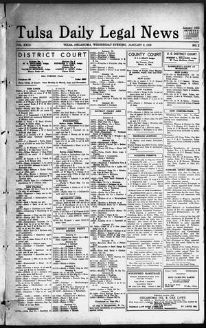 Tulsa Daily Legal News (Tulsa, Okla.), Vol. 23, No. 2, Ed. 1 Wednesday, January 3, 1923