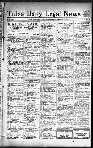 Tulsa Daily Legal News (Tulsa, Okla.), Vol. 23, No. 20, Ed. 1 Wednesday, January 24, 1923