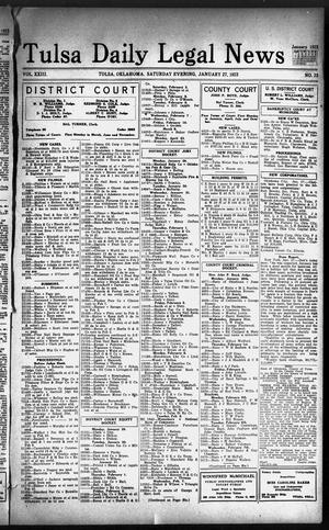 Tulsa Daily Legal News (Tulsa, Okla.), Vol. 23, No. 23, Ed. 1 Saturday, January 27, 1923