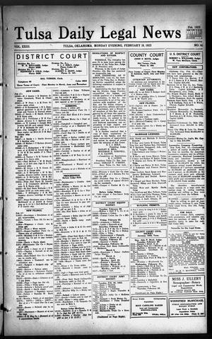 Tulsa Daily Legal News (Tulsa, Okla.), Vol. 23, No. 42, Ed. 1 Monday, February 19, 1923