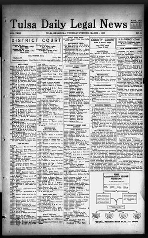 Tulsa Daily Legal News (Tulsa, Okla.), Vol. 23, No. 51, Ed. 1 Thursday, March 1, 1923
