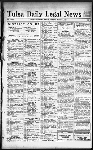Tulsa Daily Legal News (Tulsa, Okla.), Vol. 23, No. 70, Ed. 1 Friday, March 23, 1923