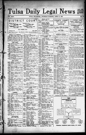 Tulsa Daily Legal News (Tulsa, Okla.), Vol. 23, No. 87, Ed. 1 Thursday, April 12, 1923