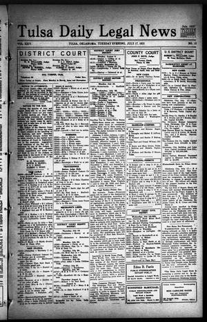 Primary view of object titled 'Tulsa Daily Legal News (Tulsa, Okla.), Vol. 24, No. 13, Ed. 1 Tuesday, July 17, 1923'.