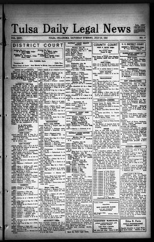 Primary view of object titled 'Tulsa Daily Legal News (Tulsa, Okla.), Vol. 24, No. 17, Ed. 1 Saturday, July 21, 1923'.