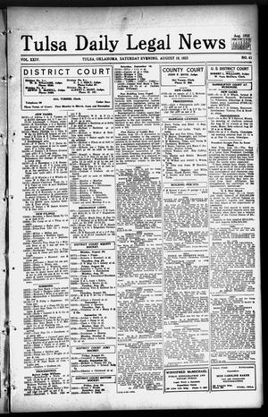 Tulsa Daily Legal News (Tulsa, Okla.), Vol. 24, No. 41, Ed. 1 Saturday, August 18, 1923