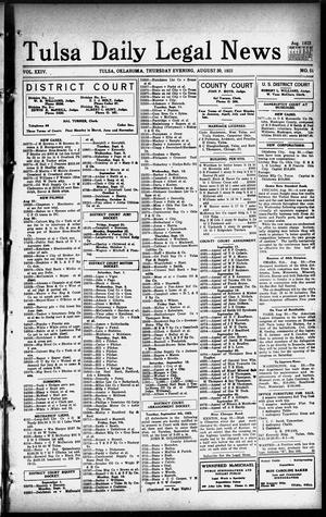 Tulsa Daily Legal News (Tulsa, Okla.), Vol. 24, No. 51, Ed. 1 Thursday, August 30, 1923