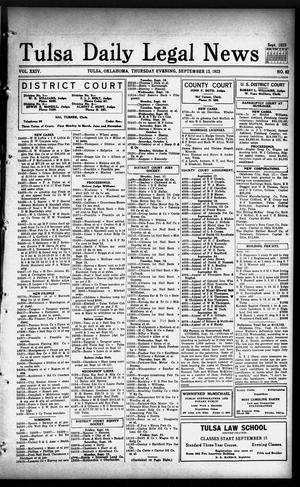 Tulsa Daily Legal News (Tulsa, Okla.), Vol. 24, No. 62, Ed. 1 Thursday, September 13, 1923