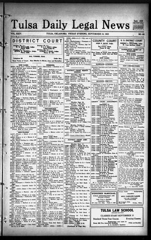 Tulsa Daily Legal News (Tulsa, Okla.), Vol. 24, No. 63, Ed. 1 Friday, September 14, 1923