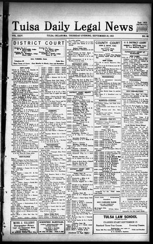 Tulsa Daily Legal News (Tulsa, Okla.), Vol. 24, No. 68, Ed. 1 Thursday, September 20, 1923