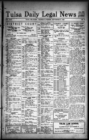 Tulsa Daily Legal News (Tulsa, Okla.), Vol. 24, No. 74, Ed. 1 Thursday, September 27, 1923