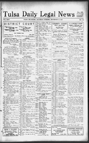 Tulsa Daily Legal News (Tulsa, Okla.), Vol. 24, No. 112, Ed. 1 Saturday, November 10, 1923
