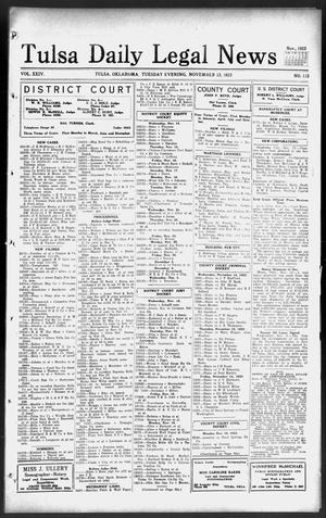 Primary view of object titled 'Tulsa Daily Legal News (Tulsa, Okla.), Vol. 24, No. 113, Ed. 1 Tuesday, November 13, 1923'.