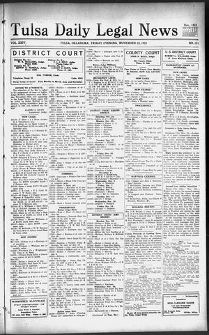 Tulsa Daily Legal News (Tulsa, Okla.), Vol. 24, No. 121, Ed. 1 Friday, November 23, 1923