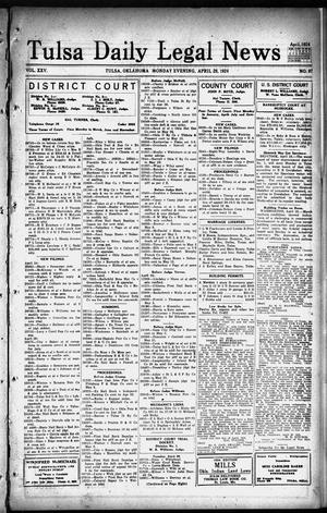 Tulsa Daily Legal News (Tulsa, Okla.), Vol. 25, No. 97, Ed. 1 Monday, April 28, 1924