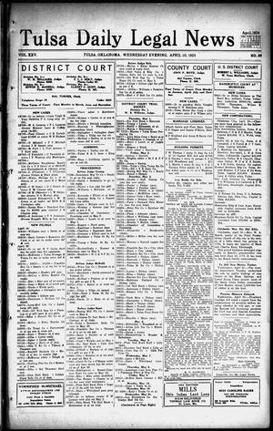 Tulsa Daily Legal News (Tulsa, Okla.), Vol. 25, No. 99, Ed. 1 Wednesday, April 30, 1924