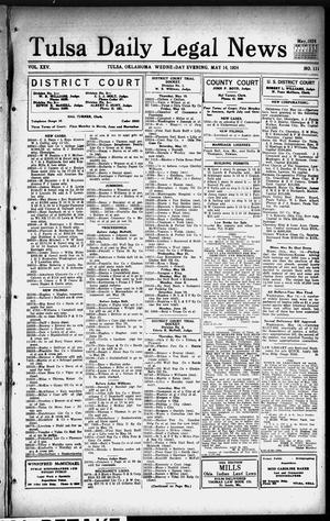 Tulsa Daily Legal News (Tulsa, Okla.), Vol. 25, No. 111, Ed. 1 Wednesday, May 14, 1924