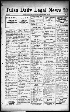 Tulsa Daily Legal News (Tulsa, Okla.), Vol. 25, No. 112, Ed. 1 Thursday, May 15, 1924
