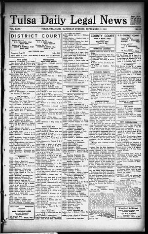 Tulsa Daily Legal News (Tulsa, Okla.), Vol. 26, No. 62, Ed. 1 Saturday, September 13, 1924