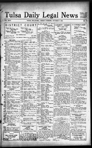 Tulsa Daily Legal News (Tulsa, Okla.), Vol. 26, No. 78, Ed. 1 Friday, October 3, 1924