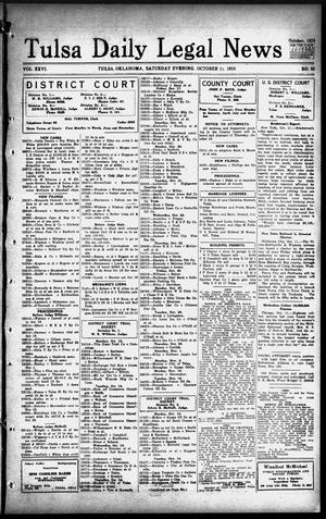 Tulsa Daily Legal News (Tulsa, Okla.), Vol. 26, No. 85, Ed. 1 Saturday, October 11, 1924