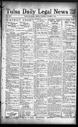 Tulsa Daily Legal News (Tulsa, Okla.), Vol. 26, No. 92, Ed. 1 Monday, October 20, 1924