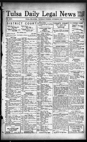 Tulsa Daily Legal News (Tulsa, Okla.), Vol. 26, No. 101, Ed. 1 Thursday, October 30, 1924