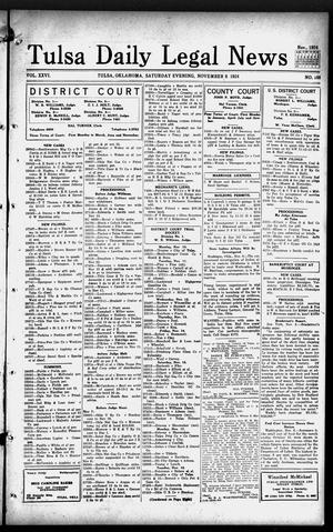 Tulsa Daily Legal News (Tulsa, Okla.), Vol. 26, No. 108, Ed. 1 Saturday, November 8, 1924