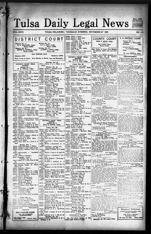 Tulsa Daily Legal News (Tulsa, Okla.), Vol. 26, No. 123, Ed. 1 Thursday, November 27, 1924