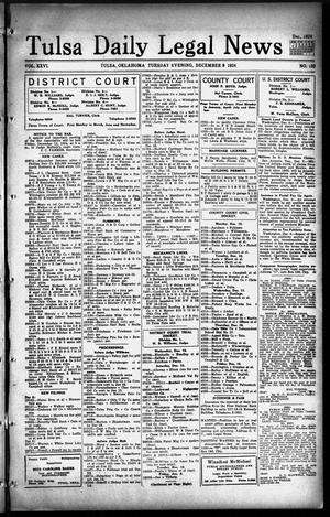 Primary view of object titled 'Tulsa Daily Legal News (Tulsa, Okla.), Vol. 26, No. 133, Ed. 1 Tuesday, December 9, 1924'.